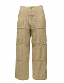 Commun's natural white ribbed pants P125A WHITE