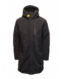 Parajumpers Easy long smooth black hooded down jacket online
