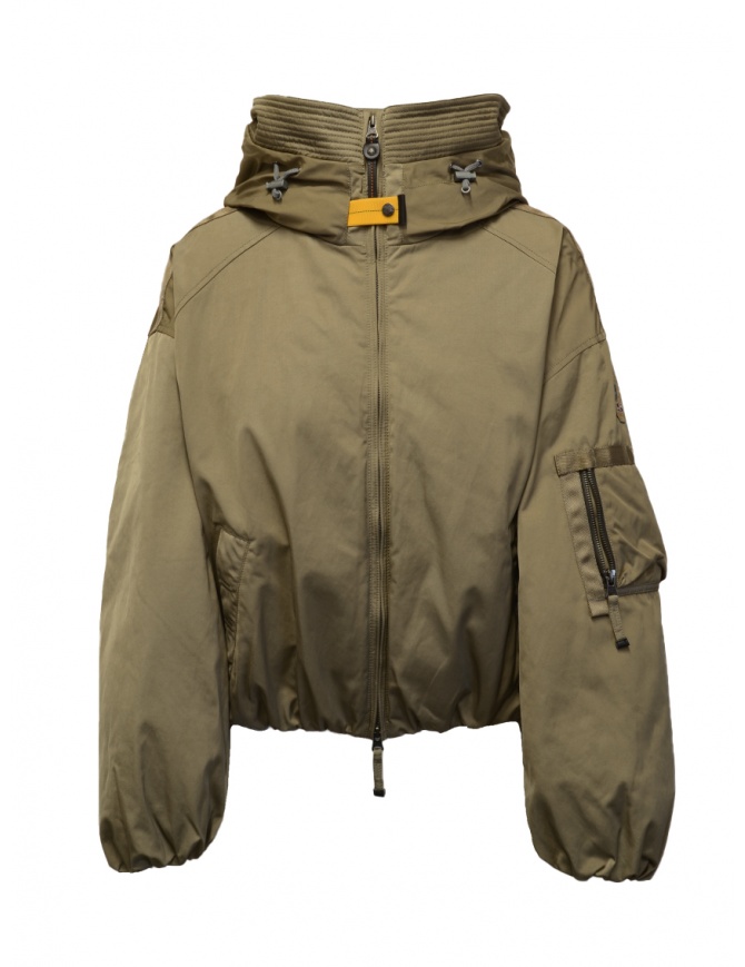 Khaki hooded bomber jacket best sale