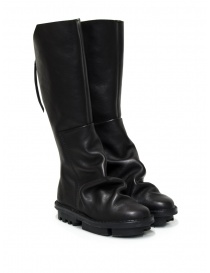 Womens shoes online: Trippen Skyline black leather high boots with zip