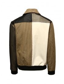 Qbism beige-black-white patchwork bomber jacket mens jackets buy online