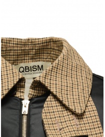 Qbism giacca bomber patchwork beige-nera-bianca