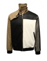 Qbism beige-black-white patchwork bomber jacket price AFW BEIGE/BLK/WHT shop online