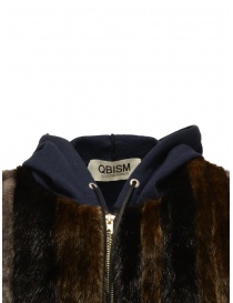 Qbism blue sweatshirt with mink faux fur mens jackets buy online