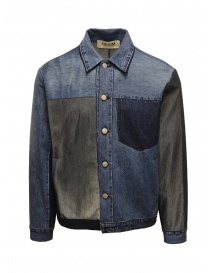 Mens jackets online: Qbism patchwork denim jacket