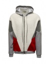 Qbism grey-white-red hoodie with zip buy online EFW GREY/WHT/RED