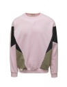 Qbism pink sweatshirt with patchwork inserts buy online JFW PINK/BEIGE/BLK