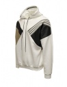 Qbism felpa bianca con cappuccio e inserti geometrici HFW WHT/BEIGE/BLK prezzo