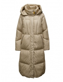 Parajumpers Liu extra long beige hooded down jacket online