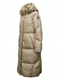 Parajumpers Liu extra long beige hooded down jacket