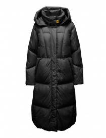 Parajumpers Liu extra long black hooded down jacket on discount sales online