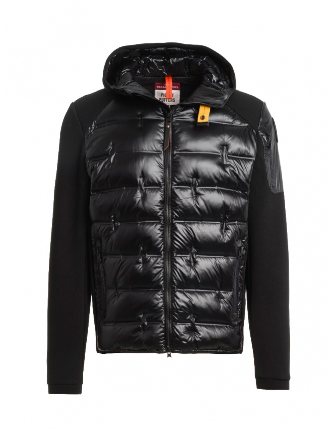 Parajumpers Gyles black padded jacket with pique sleeves PMHYQP01 GYLES BLACK 0541 mens jackets online shopping