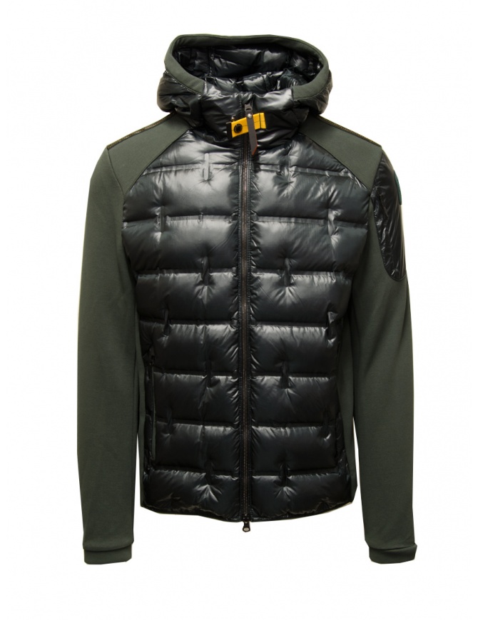 Parajumpers Gyles hybrid down jacket with piquet sleeves PMHYQP01 GYLES GREEN GABL0242 mens jackets online shopping