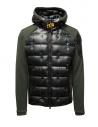 Parajumpers Gyles hybrid down jacket with piquet sleeves buy online PMHYQP01 GYLES GREEN GABL0242