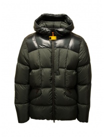 Parajumpers Sento short matt green hooded down jacket on discount sales online