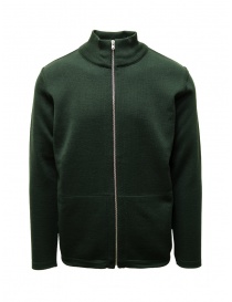 S.N.S. Herning Cardigan in lana verde con cerniera 273-00L THUNDER GREEN M5178