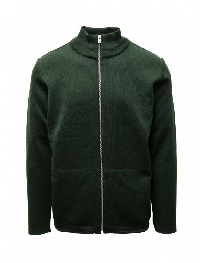 S.N.S. Herning Cardigan in lana verde con cerniera 273-00L THUNDER GREEN M5178 maglieria uomo online shopping