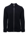 S.N.S. Herning blue ribbed wool cardigan with zip buy online 579-24L NAVY BLUE U2021