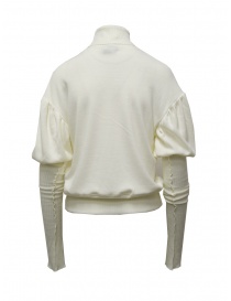 Miyao white turtleneck with extra long sleeves