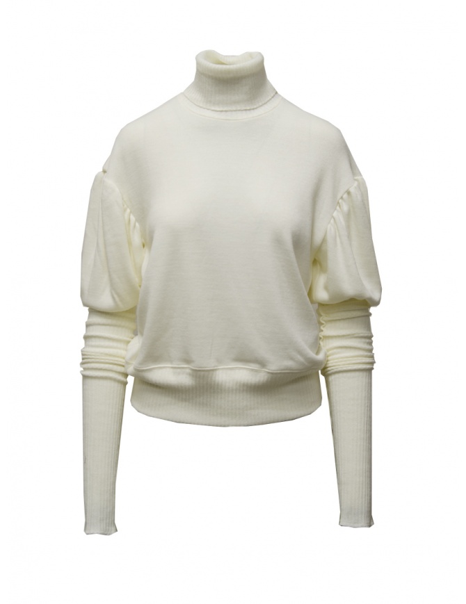 Miyao white turtleneck with extra long sleeves MBBL-07 WHITE women s knitwear online shopping