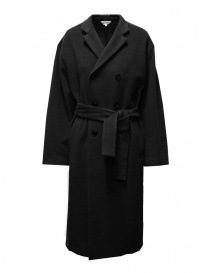 Miyao double-breasted coat in black wool MBUN-02 BLACK