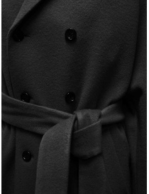 Miyao double-breasted coat in black wool price