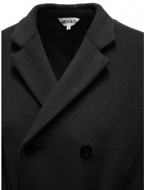 Miyao double-breasted coat in black wool womens coats buy online