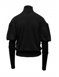 Miyao black short turtleneck with extra long sleeves