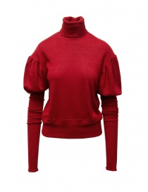 Miyao short red turtleneck with extra long sleeves