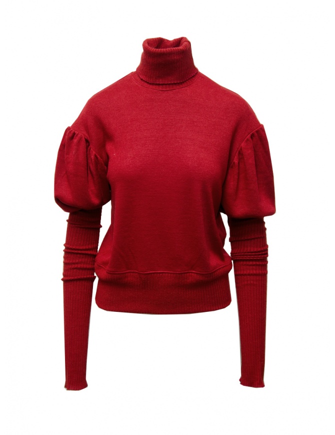 Miyao short red turtleneck with extra long sleeves MBBL-07 RED women s knitwear online shopping