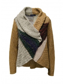 Fuga Fuga beige ocher patchwork cardigan