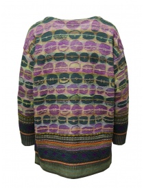 M.&Kyoko green pink patterned wool sweater