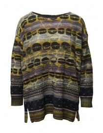 M.&Kyoko black yellow blue patterned wool sweater online