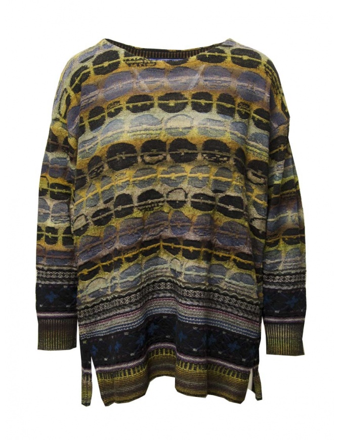 M.&Kyoko black yellow blue patterned wool sweater BDA01402WA BLACK 81 women s knitwear online shopping