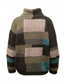 M.&Kyoko pullover a collo alto nero effetto patchwork