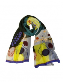 Scarves online: M.&Kyoko green patterned scarf in mixed wool