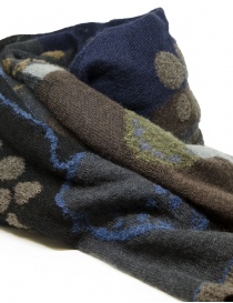 M.&Kyoko black and blue patterned wool scarf price