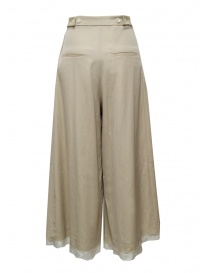 A Tentative Atelier beige palazzo pants with silk edge