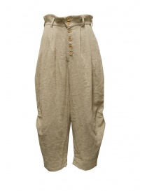 Womens trousers online: A Tentative Atelier wide balloon pants in beige velvet