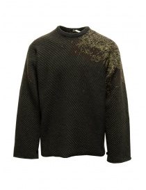 Men s knitwear online: Label Under Construction grey pullover with side jacquard motif