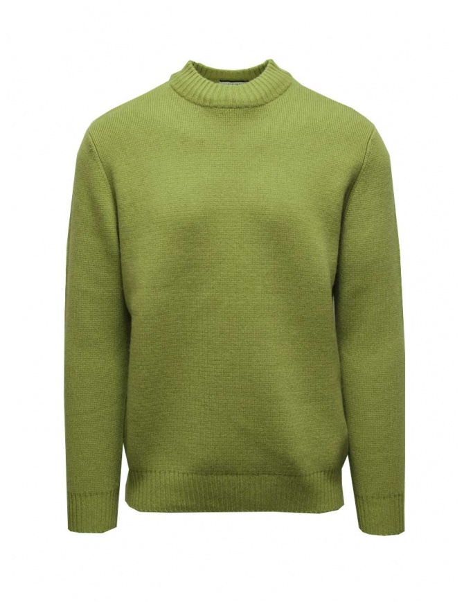 Monobi Grass pullover in cashmere verde acido 16779516 GRASS 20295 maglieria uomo online shopping