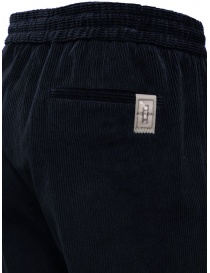 Monobi blue velvet pants with drawstring buy online