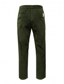 Monobi pantaloni in velluto verde militare con coulisse acquista online