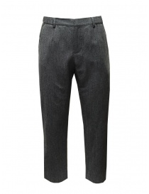 Monobi grey herringbone pants in wool and paper 16469423 SPINA MELANGE112