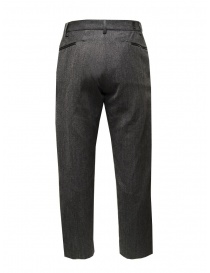 Monobi grey herringbone pants in wool and paper buy online