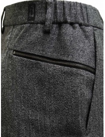 Monobi grey herringbone pants in wool and paper price