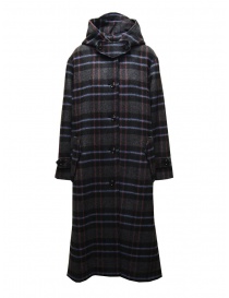 Maison Lener Dark grey checked Briselame coat online