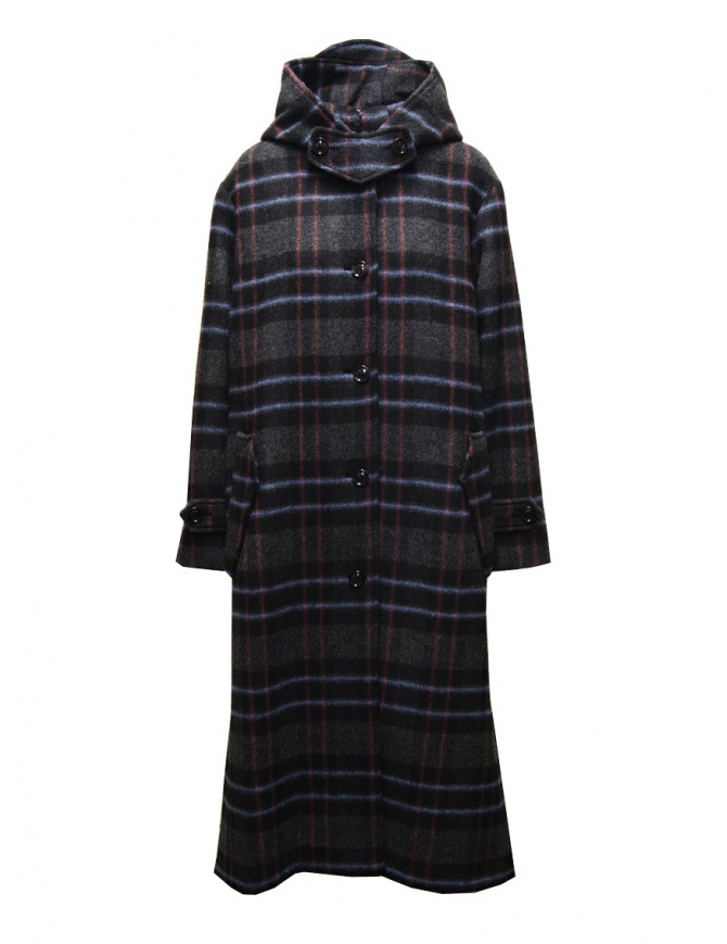 Maison Lener Dark grey checked Briselame coat SG64AML7MF2906 ANTHRACITE-BLEU womens coats online shopping