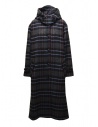 Maison Lener Dark grey checked Briselame coat buy online SG64AML7MF2906 ANTHRACITE-BLEU