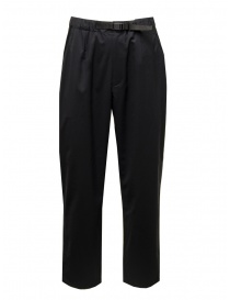 Goldwin pantaloni neri con pinces e fibbia di chiusura GM74351 BLACK